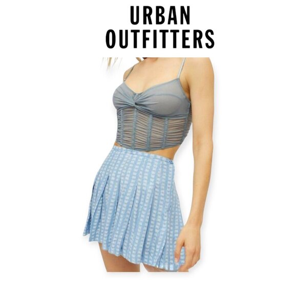 Urban Outfitters Dresses & Skirts - Urban Outfitters Cecile Pleated Mini Skirt Sky Blue High Waisted A Line Size S